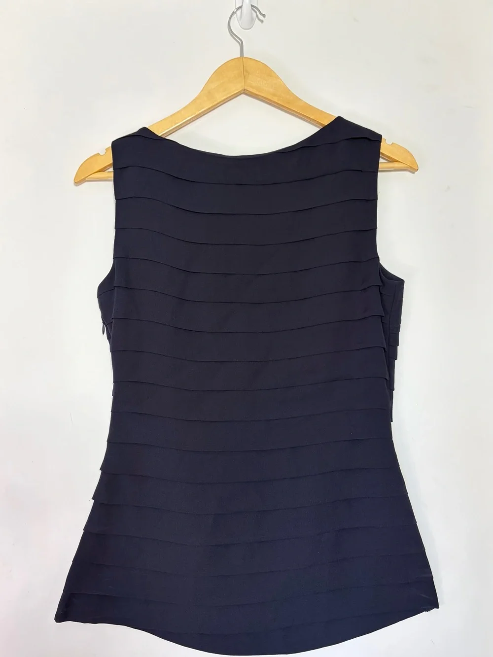 Tory Burch Waltraud Silk Tiered Bow Top Navy Blue Size 2